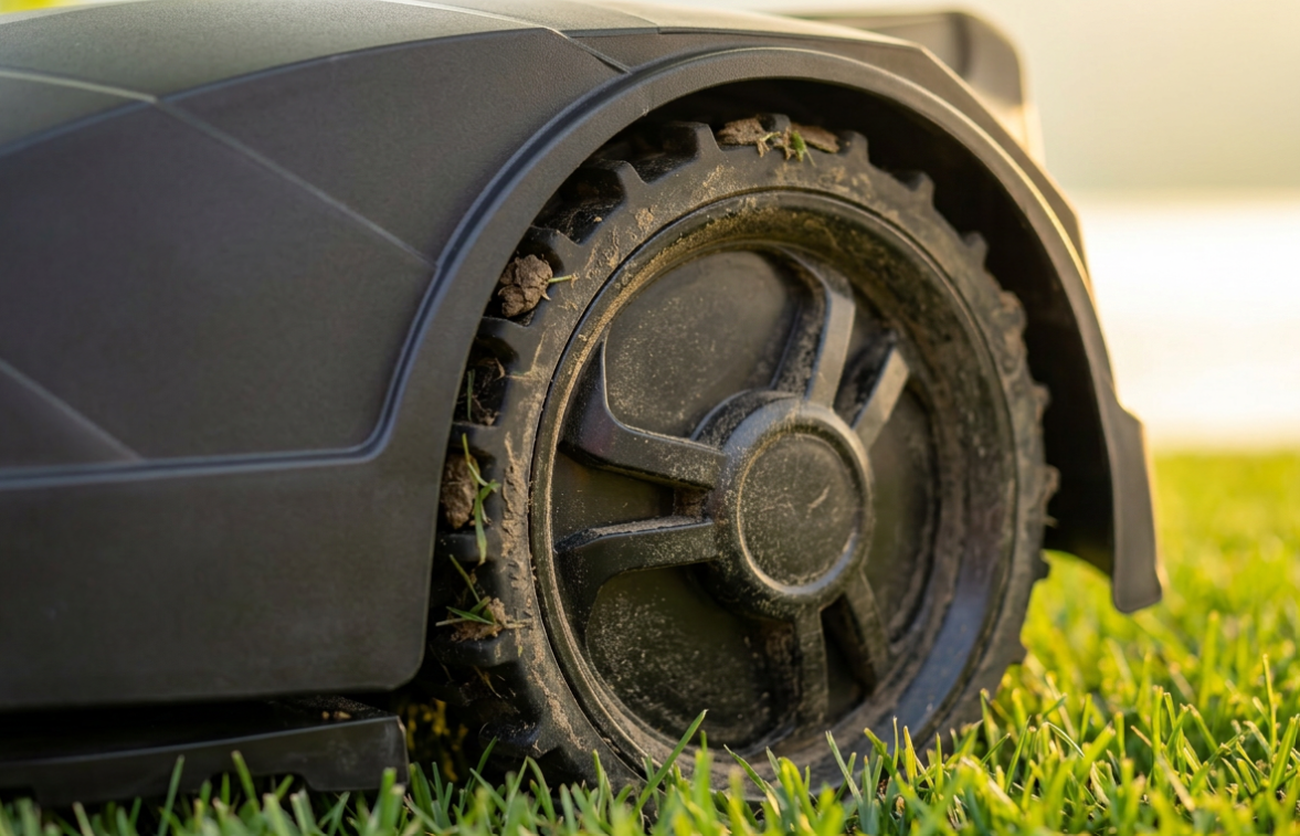 Conventional wheel design — no clogging